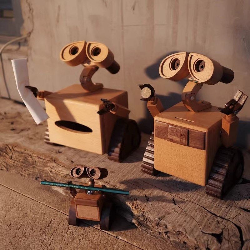 实木瓦力机器人存钱罐储蓄罐送孩子礼物乔迁搬家家居摆件装饰,淘宝优惠券,粉丝福利购,淘宝优惠卷