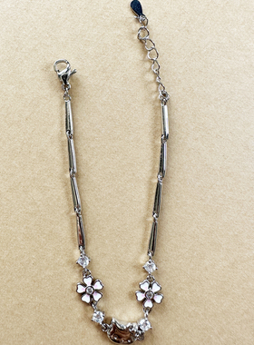 银手链s925银女士2025新款流行HelloKitty樱花小众超好看银手链女