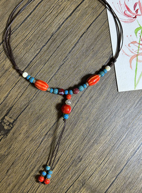 毛衣链秋冬高档大气高级轻奢小众陶瓷项链不掉色精致百搭长款吊坠