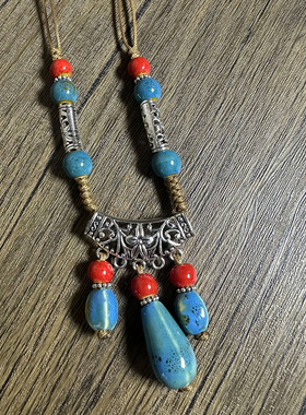 毛衣链秋冬高档大气高级感轻奢吊坠小众新款陶瓷项链精致百搭长款