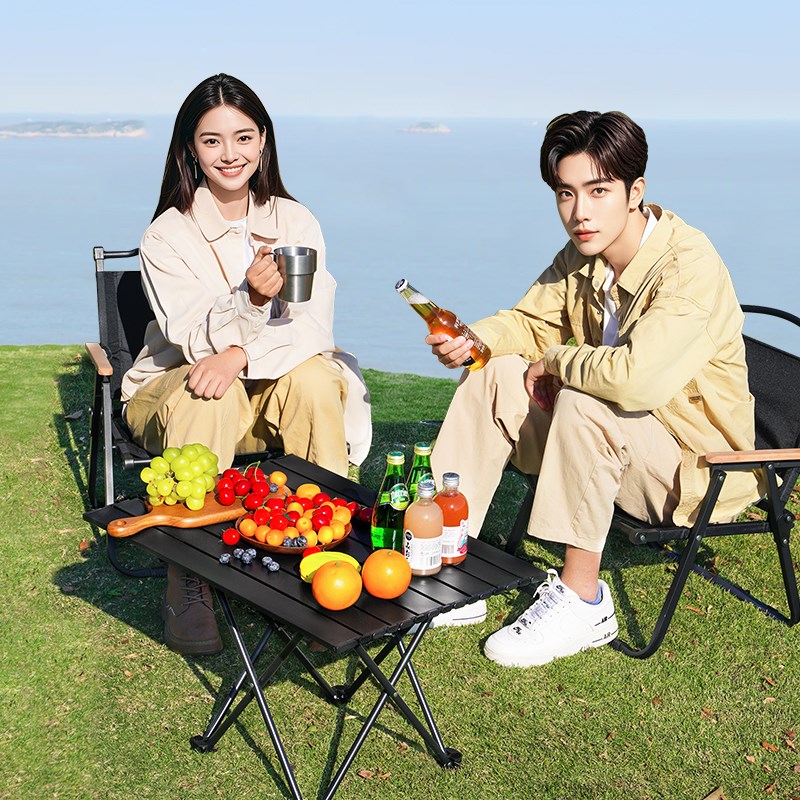 露营桌椅户外折叠桌子蛋卷桌野炊装备全套便携式迷你喝茶野餐桌小 - 图3