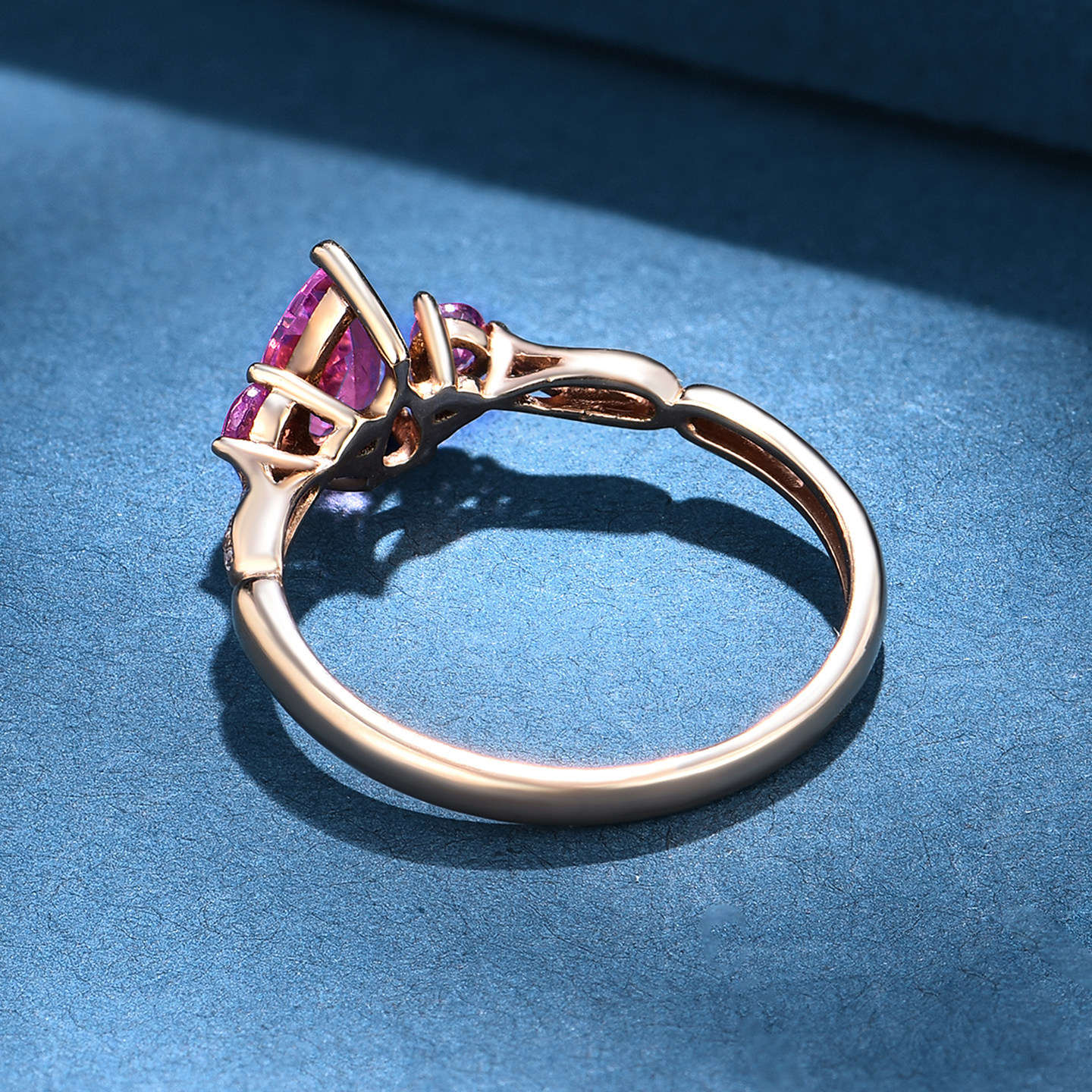 Natural colored gemstone 0.58 carat pink tourmaline ring