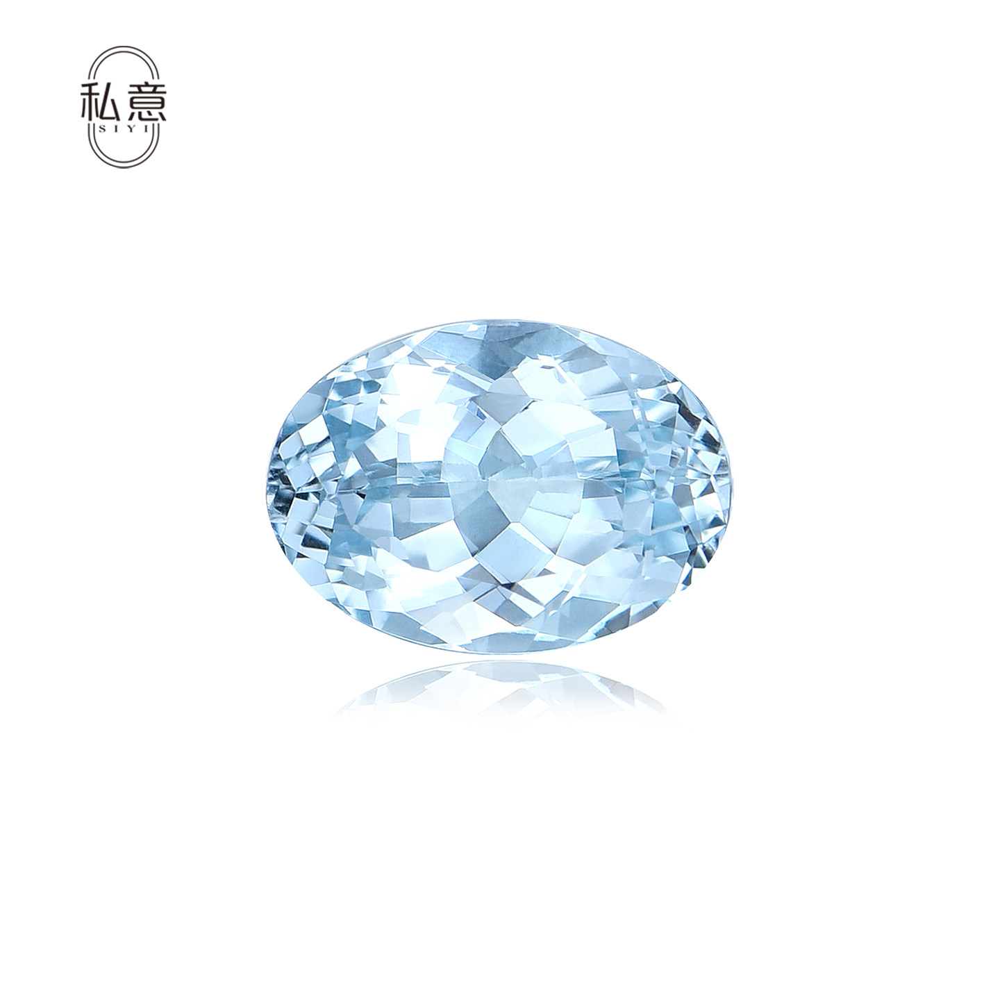 Natural colored gem Santa Maria aquamarine loose stone