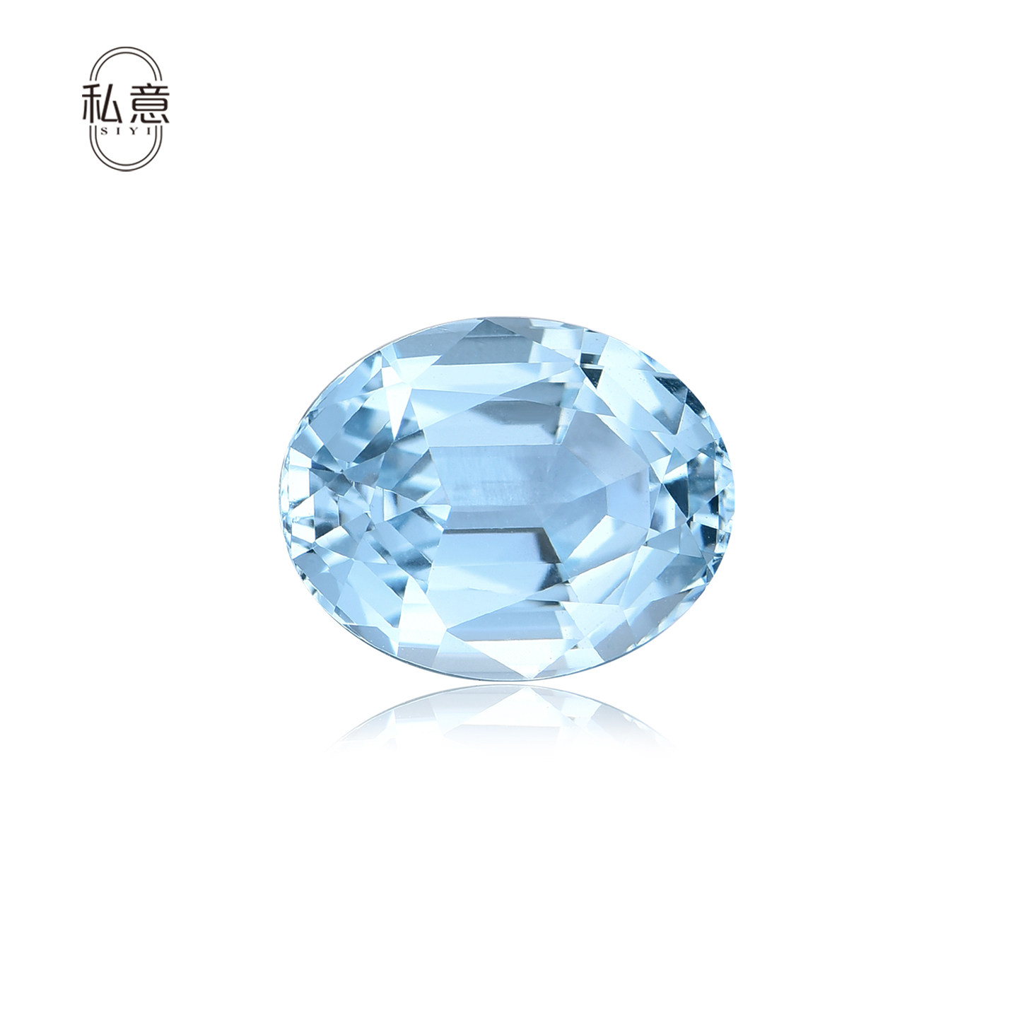Natural colored gem Santa Maria aquamarine loose stone