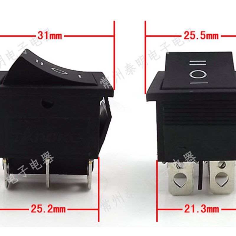 按键按钮电源 船型微形小开关KCD4翘板 船形黑色2路船行六脚三档,淘宝优惠券,粉丝福利购,淘宝优惠卷