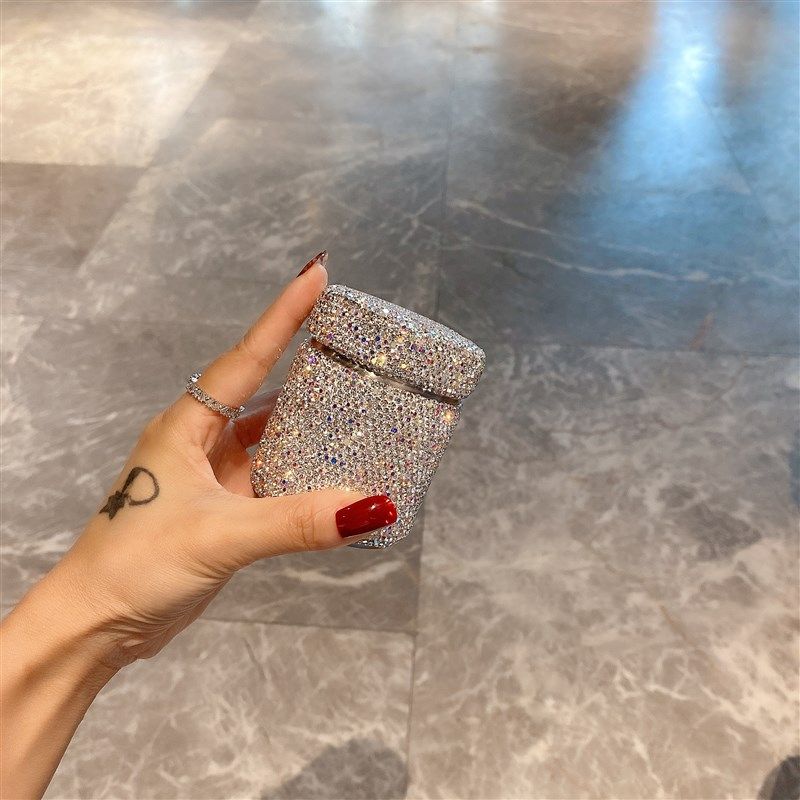 创意贴钻牙签筒棉签收纳盒家用餐厅圆形棉签筒潮新,淘宝优惠券,粉丝福利购,淘宝优惠卷