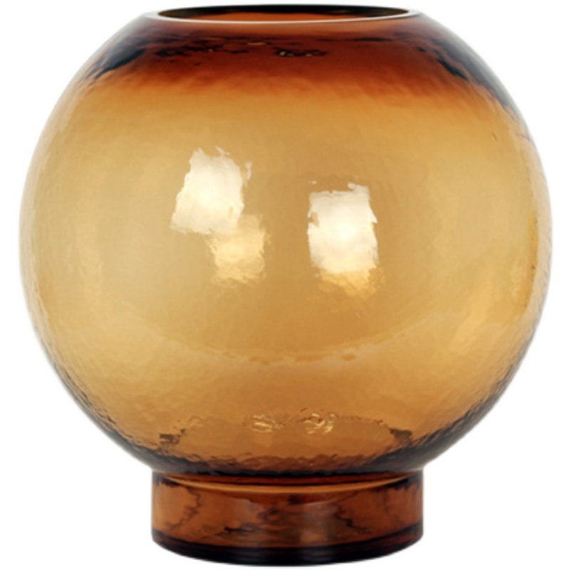 现代网红琥珀茶色汽泡玻璃花瓶半透明水培马醉木吊钟雪柳台面花器,淘宝优惠券,粉丝福利购,淘宝优惠卷