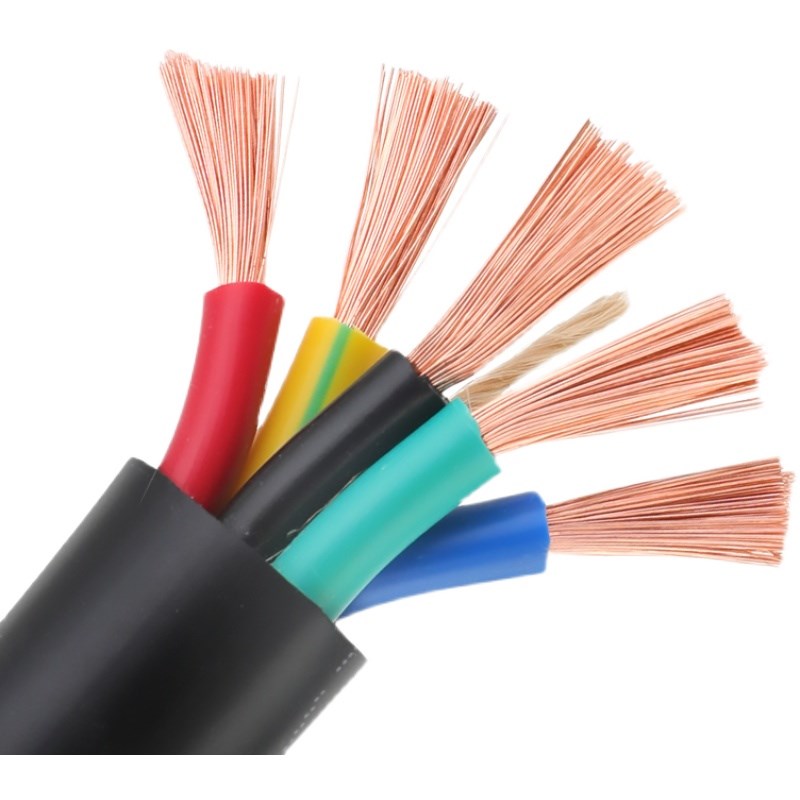 珠亚三相四线黑色4芯5芯1 1.5 2.5 4 6平方纯铜芯软护套电线电缆 - 图3