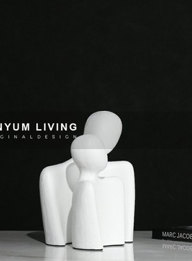 白色树脂抽象人i物雕塑摆件客厅样板房写字楼创意艺术软装饰品