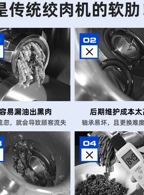 台元绞肉机商用无轴承电动不锈钢碎肉机全自动灌肠机绞馅机大功率