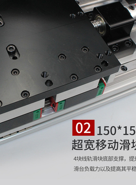 GX150重载滚珠丝杆滑台模组双线轨直线导轨滑块步进电动重型精密