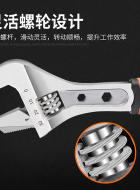 活动扳手工具大全多功能活口大板子12寸万用管钳迷你短柄小板手把