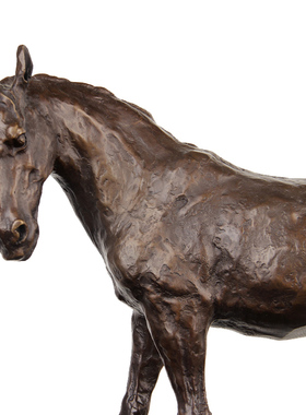 咖啡色铜马摆件  铜战马摆件  铜站马摆件 生肖马摆件 大理石座