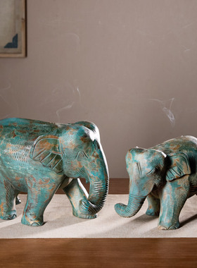 泰国福象吉祥实木摆件大象装饰品