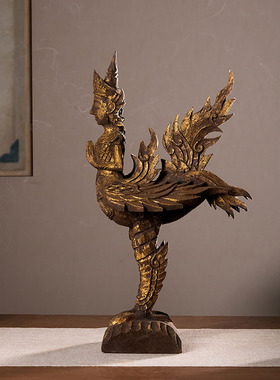 东南亚风格木雕翘尾佛摆件泰国