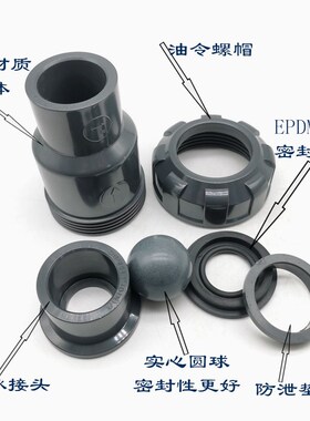 UPVC球型止回阀 PVC单由令止回阀 实心圆球止回阀 塑料逆止阀化工