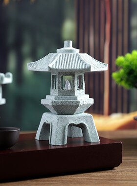 石灯笼日式庭院装饰摆件户外花园布置景观小夜灯鱼缸盆景造景摆设