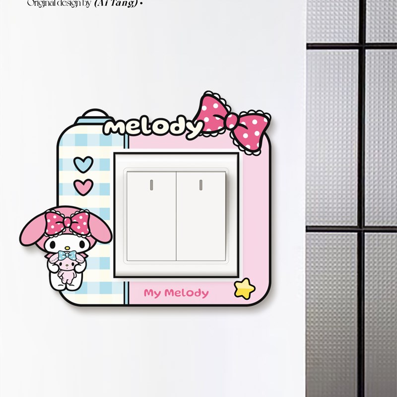 插座开关框架盖隐藏丑陋的装饰墙贴纸可E爱的卡通灯开关面板装饰 - 图2