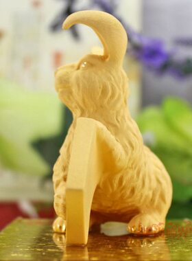 绒沙金12生肖兔子摆件 礼品工艺饰品摆设品兔摆件 生日礼品兔