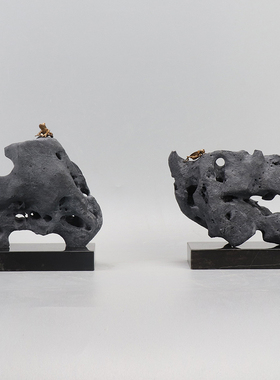 现代新中式创意假山太湖石摆件高端售楼处样板间玄关办公室装饰品