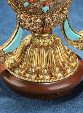 慧宝金轮宝民族风铜宝石家居创意桌面办公工艺玄关用品摆件高11cm