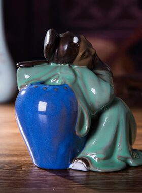 手工雕塑陶瓷李白醉酒诗仙酒仙人物雕塑瓷家居装饰品艺术摆件包邮