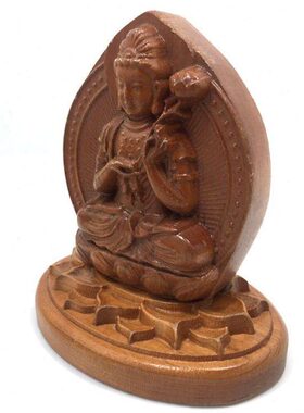 桃木雕刻汽车摆件装饰品创意保平安属马守护神本命佛大势至菩萨