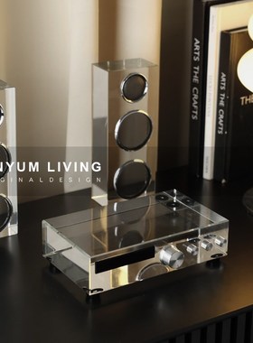 简约售楼处样板房间轻奢u家居客厅复古水晶音响模型装饰品摆件