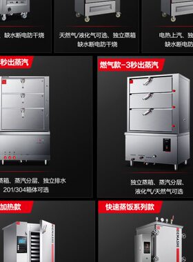 德玛仕蒸饭柜商用蒸饭车304蒸盘电蒸箱食堂全自动6盘蒸包KZ-60ES