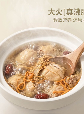 微压陶瓷快炖锅蒸炖同步1升煮3碗