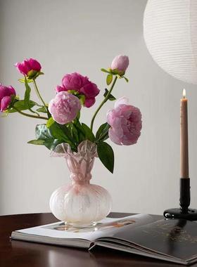 新品中古风彩虹色芬顿风法式南瓜珠花瓶手工琉璃玻璃家插花器摆件