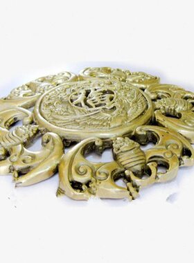 铜龙凤呈祥五福临门摆件挂件纳四方福家居装饰工艺品挂牌客厅玄关