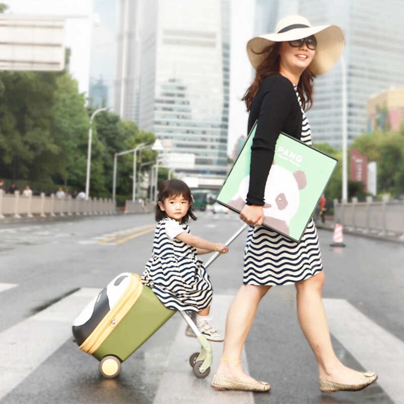 叨叨奶爸行李箱儿童可坐骑男女孩懒人遛溜娃神器可登机宝宝拉杆箱 - 图1
