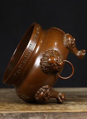 铜香炉纯铜家用祠堂纯铜鼎炉大号寺院供奉聚财鼎寺庙香炉佛具铜炉