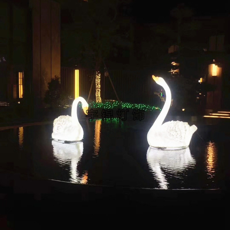 LED天鹅动物 仿真树桩喇叭筒 玻璃钢树桩灯 路边公园背景亮化,淘宝优惠券,粉丝福利购,淘宝优惠卷