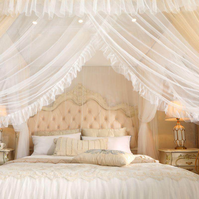 宫廷落地蚊帐双层纱双人家用1米8床1.5a类带支架加高公主风三开门,淘宝优惠券,粉丝福利购,淘宝优惠卷