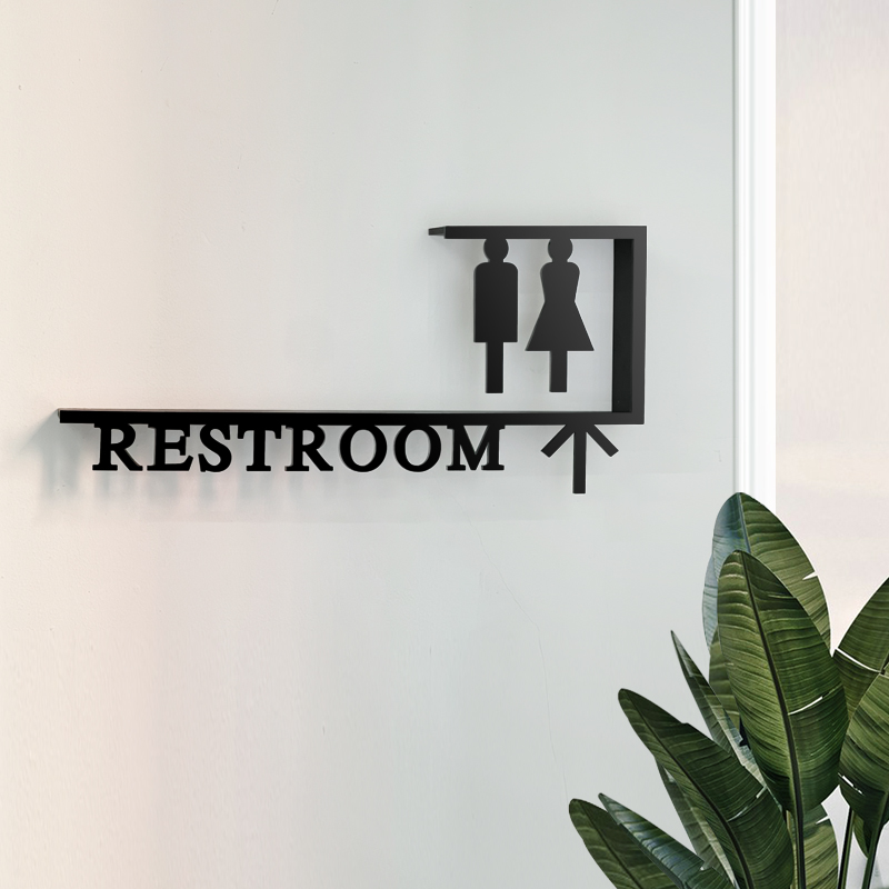 酒店洗手间指示牌男女厕所标识牌公共卫生间标志门牌创意挂牌定制 - 图0