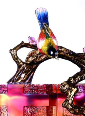 古法琉璃摆件BY喜上喜 喜鹊高档家居摆件 结婚 乔迁礼品珍藏品