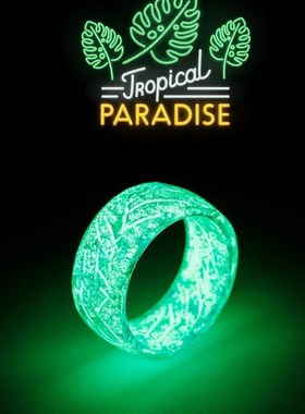 夜光戒指男女g树脂变色发光炫酷动漫会发光的魔戒吸光戒子潮男学