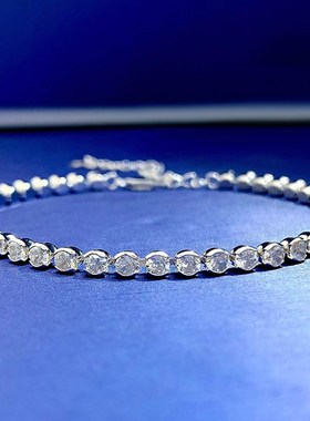 简约小清新手链高碳钻满钻手链 NIS仿真钻石3mm包镶时尚排钻链子