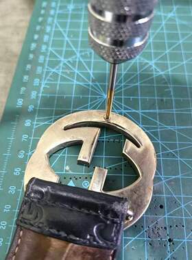 补拍链接奢侈品皮带扣修复腰带扣翻新保养边油改短打孔缝线插销