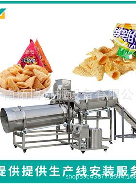 休闲膨食品膨化生机 油炸拓博 油炸化食品非 产线 双螺杆膨化机