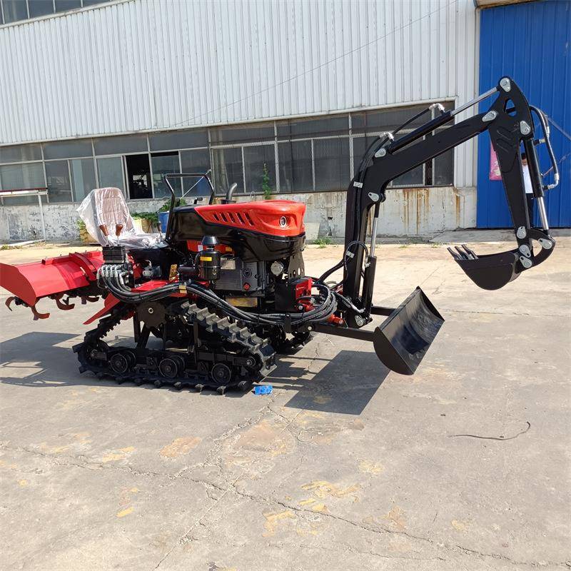 水田旱地两用履带式旋耕机乘坐微耕机多种农具开沟施肥打药机 - 图1