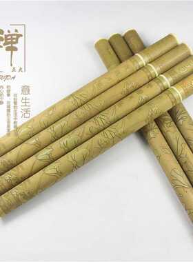 正大工艺竹子长款精品青杆镶仿牙雕刻精雕香筒 直销竹质工艺品
