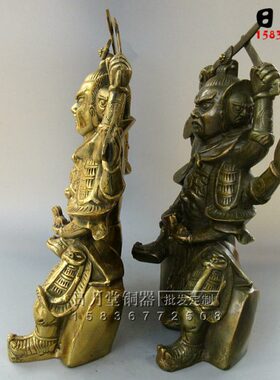 黄铜纯铜马王爷 水草马明王 灵官马元帅马王爷三只眼家居供奉神像