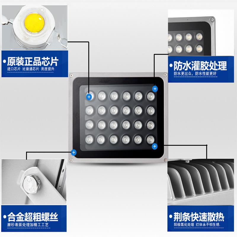 光控射灯led自感应防水车牌停车场道闸摄像头监控补光灯220v白光 - 图2