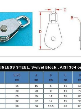 滑轮 304不锈钢滑轮 定滑轮单滑轮起重滑轮 双排滑轮 小鸟笼滑轮