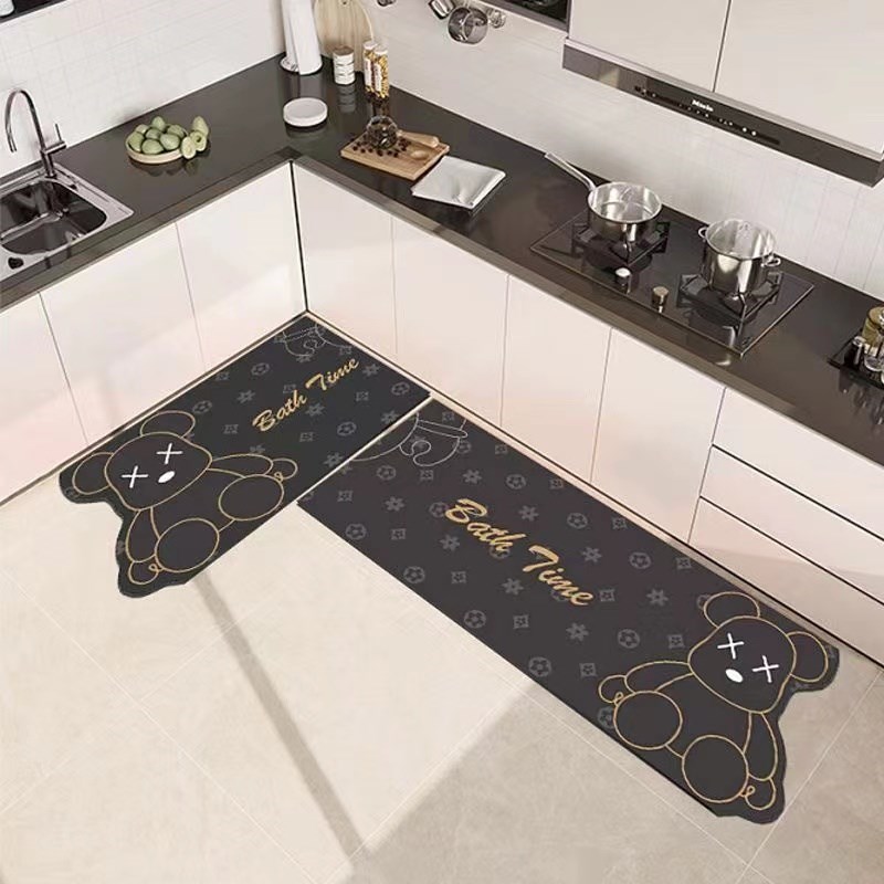 厨房地垫防滑硅藻泥防油吸水垫门口耐脏脚垫防水家用免洗可擦地毯 - 图2