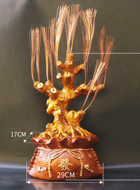 diy串散珠咖啡色无字财宝树摆件树干固定铜丝 手工编织招财树盆景