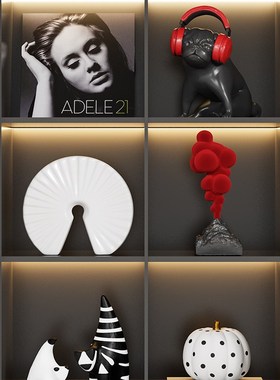 现代简约客厅酒柜摆件轻奢家居样板间餐边柜展示柜装饰品小众